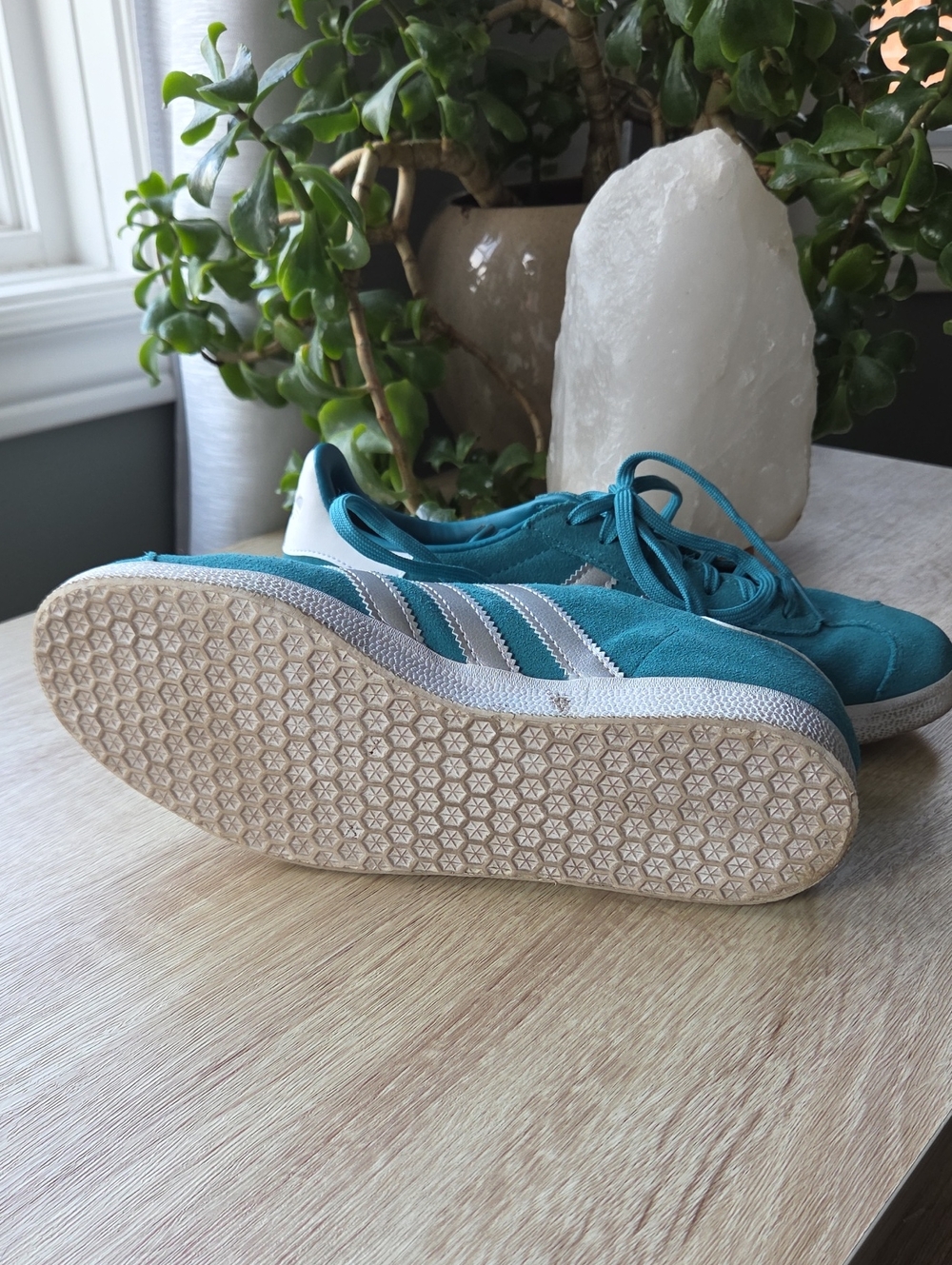 adidas Vegan Suede Sneakers with Silver Stripes - Picture 6 of 7